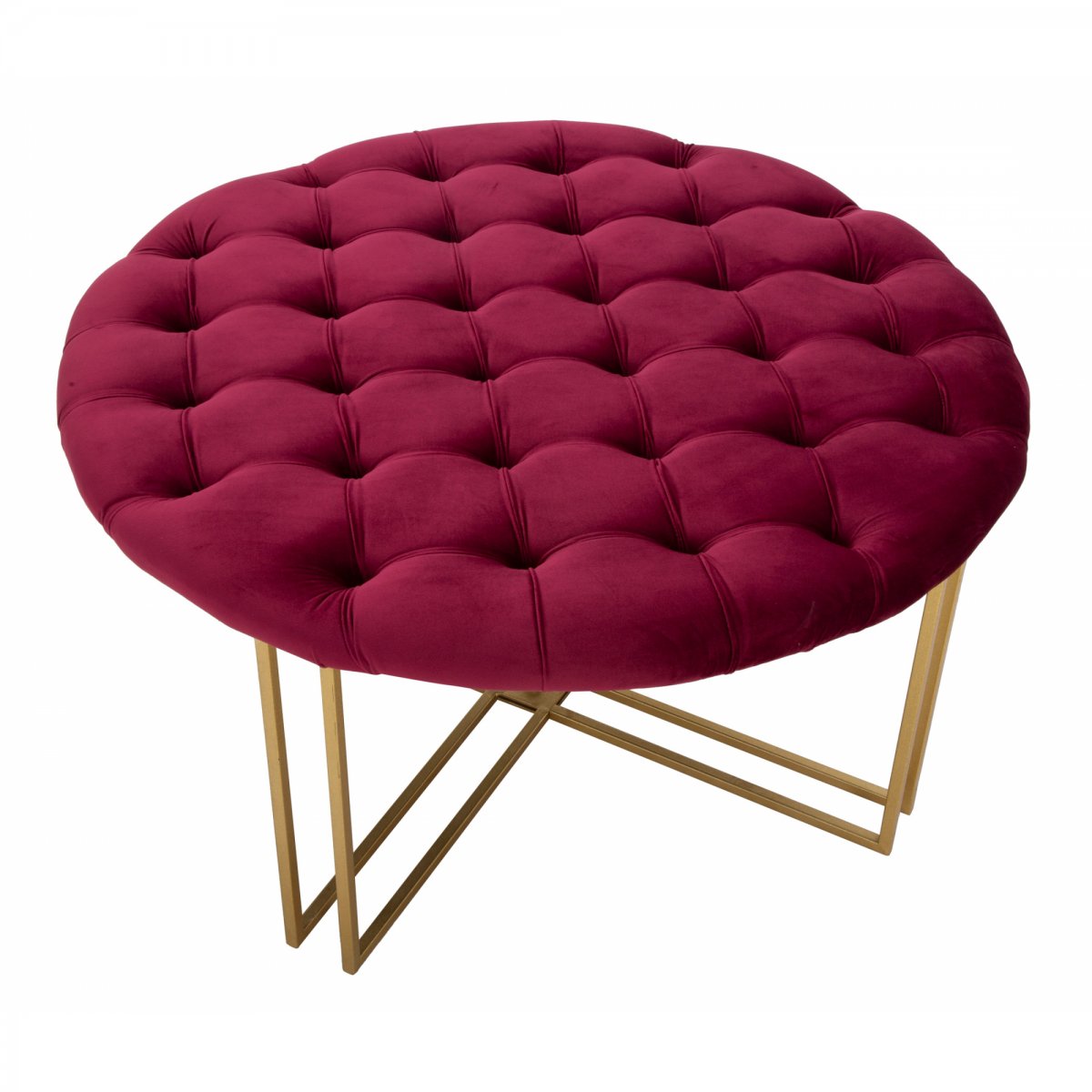 Pouf Velluto Bordeaux 35 X 35 X 42 Cm - Emmepishop